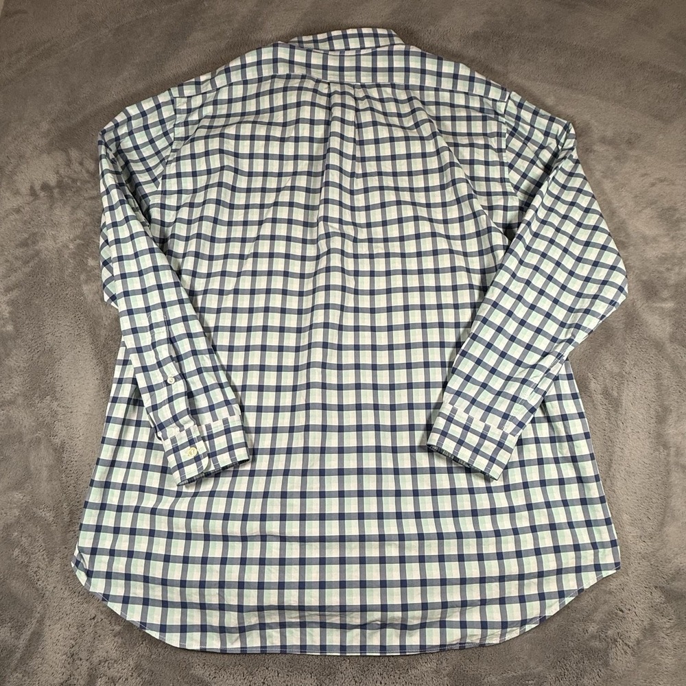 Vineyard Vines Slim Fit Tucker Shirt Mens Size 2XL Blue Check Nylon Long Sleeve - Picture 13 of 16